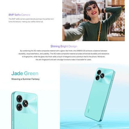 UMIDIGI G5 Smartphone 8GB+128GB 6.6in Android 13 4G Desbloqueo Facial AI