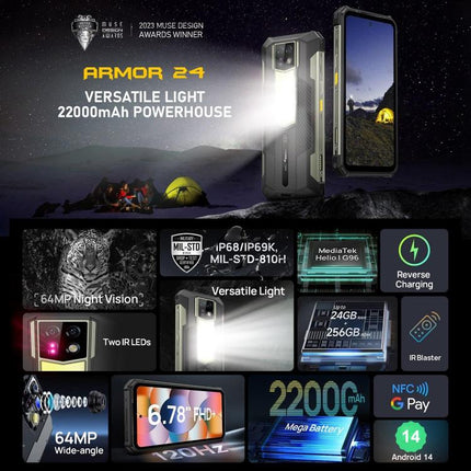 Ulefone Armor 24 Smartphone 4G 12GB+256GB Batería 22000mAh by Ulefone