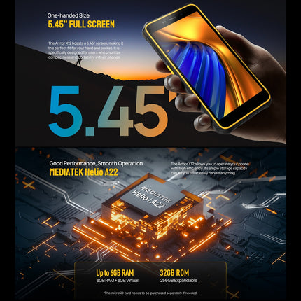 Ulefone Armor X12 Teléfono Rugerizado 3GB 32GB Pantalla 5.45