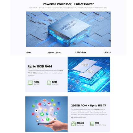 HOTWAV Note 13 Pro Smartphone 8GB+256GB 4G Huella Digital