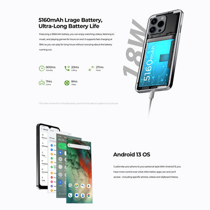 HOTWAV Note 13 Pro 8GB 256GB Pantalla 6.6 pulgadas Android 13