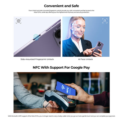 HOTWAV Note 13 Pro Smartphone 8GB+256GB 4G Huella Digital