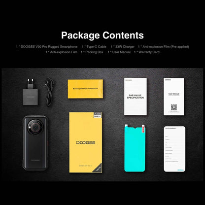 DOOGEE V30 Pro, Cámara de 200MP, Huella Digital Lateral, Batería de 10800mAh, 6.58 pulgadas Android 13 Dimensity 7050 Octa Core, Red: 5G, OTG, NFC, Soporte Google Pay, 12GB+512GB