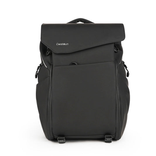 Cwatcun D89 Mochila Para Cámara Cuero Impermeable Portátil 15.6