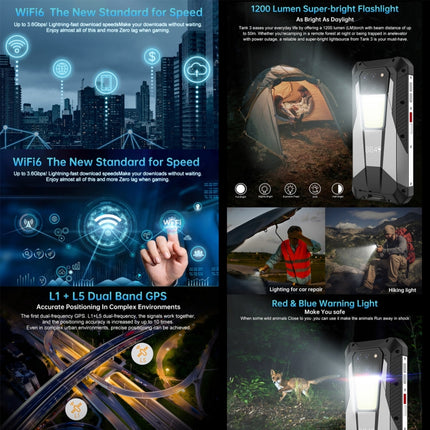 Unihertz Tank 3 Smartphone 16GB+512GB 5G Cámara 200MP Noche