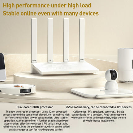 Xiaomi AX3000T Router Doble Banda 2.4GHz 5GHz CPU 1.3GHz NFC Blanco US Plug