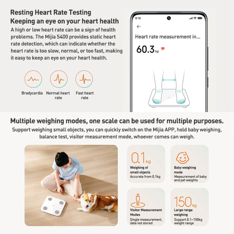 Xiaomi S400 Báscula Impedancia Bioeléctrica BT5.0 Pro