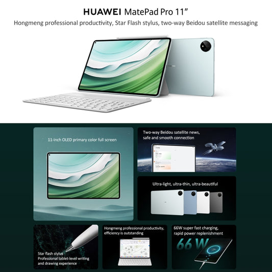 HUAWEI MatePad Pro 11 pulgadas 2024 WiFi, comunicación satelital bidireccional HarmonyOS 4 Beidou, no es compatible con Google Play, 12GB+256GB, 12GB+512GB