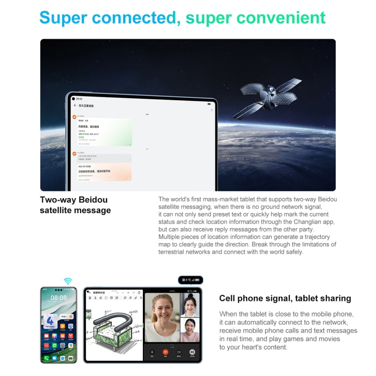 HUAWEI MatePad Pro 11 pulgadas 2024 WiFi, comunicación satelital bidireccional HarmonyOS 4 Beidou, no es compatible con Google Play, 12GB+256GB, 12GB+512GB