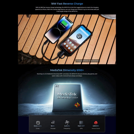 Oukitel WP33 Pro Rugged Teléfono 12GB+256GB 5G 22000mAh by OUKITEL