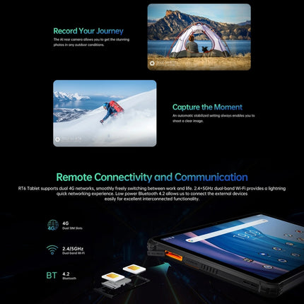 OUKITEL RT6 Tableta Resistente IP68 IP69K 8GB+256GB 4G