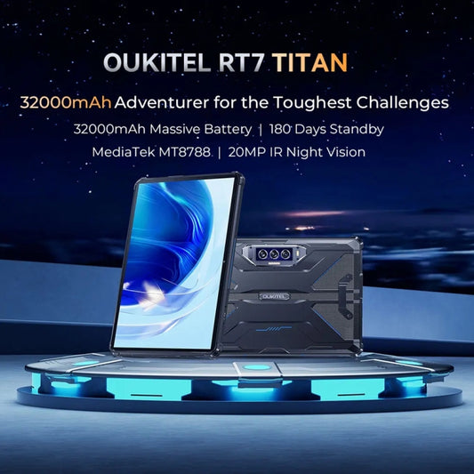 OUKITEL RT7 TITAN 4G Network IP68/IP69K tableta robusta, 10,1 pulgadas Android 13 MediaTek MT8788 Octa Core compatible con Dual SIM, enchufe de la UE, RT7 4G 8GB+256GB
