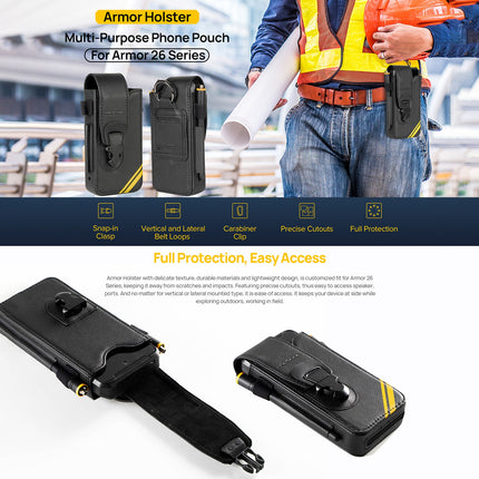 Funda Ulefone Armor 26 Ultra Holster Multiusos con Clip y Porta Tarjetas Negra