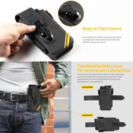 Funda Ulefone Armor 26 Ultra Holster Multiusos con Clip y Porta Tarjetas Negra