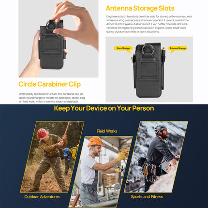 Funda Ulefone Armor 26 Ultra Holster Multiusos con Clip y Porta Tarjetas Negra