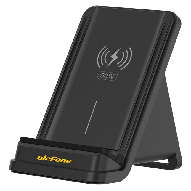 Ulefone WCS01 Base de carga inalámbrica vertical 50W con doble bobina y refrigeración por aire