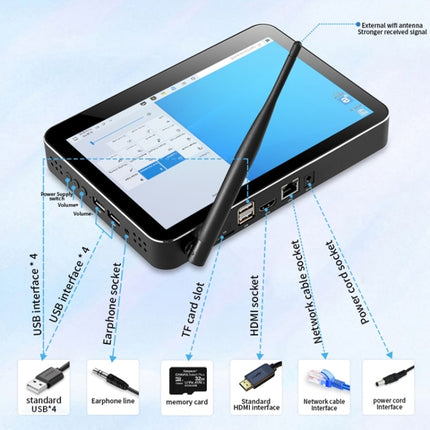 PiPo X2 Mini PC 8 Pulgadas Windows 10 4GB+64GB Intel Celeron N4020 IPS 1280x800 WiFi BT 4.0 Portátil Y Versátil