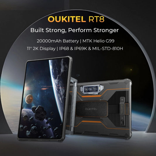 OUKITEL RT8 4G Network IP68/IP69K tableta robusta, 11 pulgadas Android 13 MediaTek Helio G99 Quad Core compatible con Dual SIM, enchufe de la UE, RT8 6GB+256GB