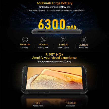Oukitel WP32 4GB 128GB 6300mAh IP68 Android 13 5.93 pulgadas