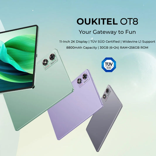 OUKITEL OT8 Tablet PC de 11 pulgadas, Android 13 Unisoc Tiger T606 Octa Core, compatible con red Dual SIM 4G, enchufe de la UE, OT8