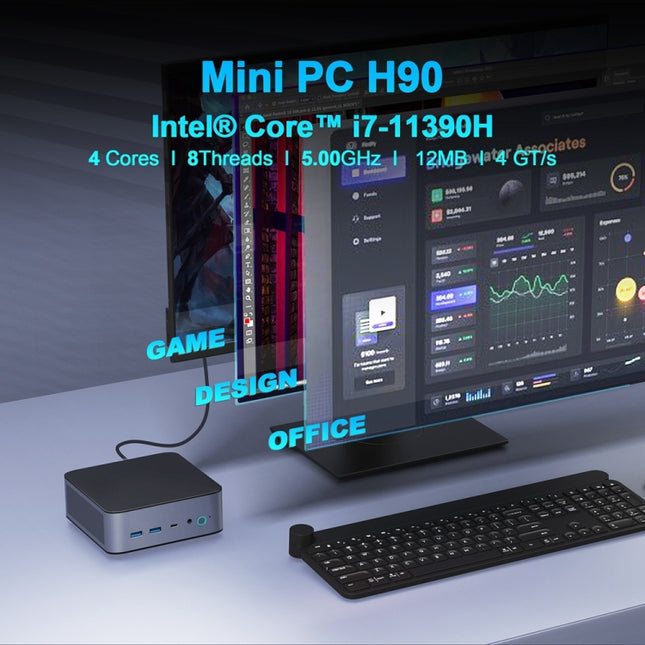 GXMO H90 Mini PC Intel Core I7 11390H 16GB+512GB WiFi6 by GXMO