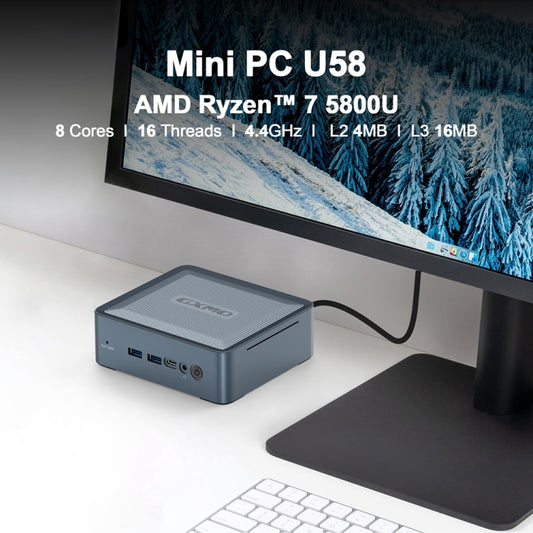 GXMO U58 Mini PC 16GB+512GB 8 Core Ryzen 7 5800U WiFi6E by GXMO