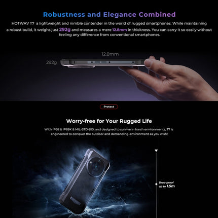 HOTWAV T7 Teléfono 4GB+128GB Batería 6280mAh 4G Android 13