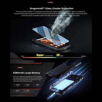 HOTWAV T7 Teléfono 4GB+128GB Batería 6280mAh 4G Android 13