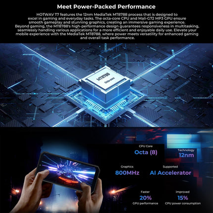 HOTWAV T7 Teléfono 4GB+128GB Batería 6280mAh 4G Android 13