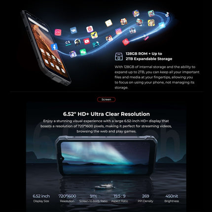 HOTWAV T7 Teléfono 4GB+128GB Batería 6280mAh 4G Android 13