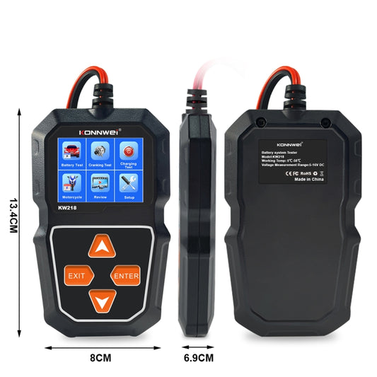 KONNWEI KW218 Probador De Batería Automóvil Pantalla 2,4