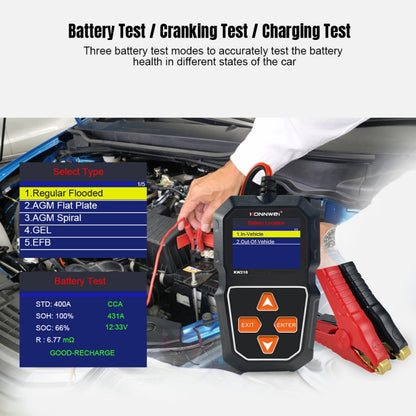 KONNWEI KW218 Probador De Batería Automóvil Pantalla 2,4