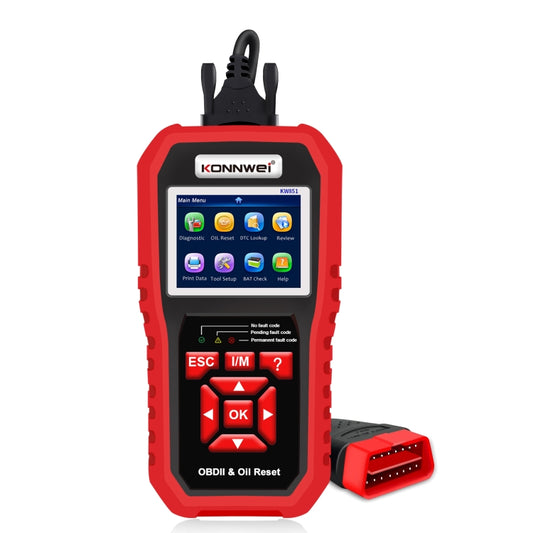 KONNWEI KW851 Escáner OBDII 2 En 1 Reinicio Luz Servicio Aceite Automotriz