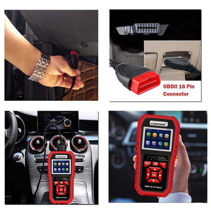 KONNWEI KW851 Escáner OBDII 2 En 1 Reinicio Luz Servicio Aceite Automotriz