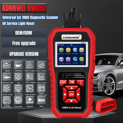 KONNWEI KW851 Escáner OBDII 2 En 1 Reinicio Luz Servicio Aceite Automotriz