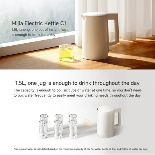 Xiaomi Mijia C1 Hervidor Eléctrico 1.5L 1500W Doble Capa