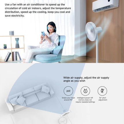 Ventilador de Piso Inteligente Xiaomi Mijia 32W 285mm Blanco
