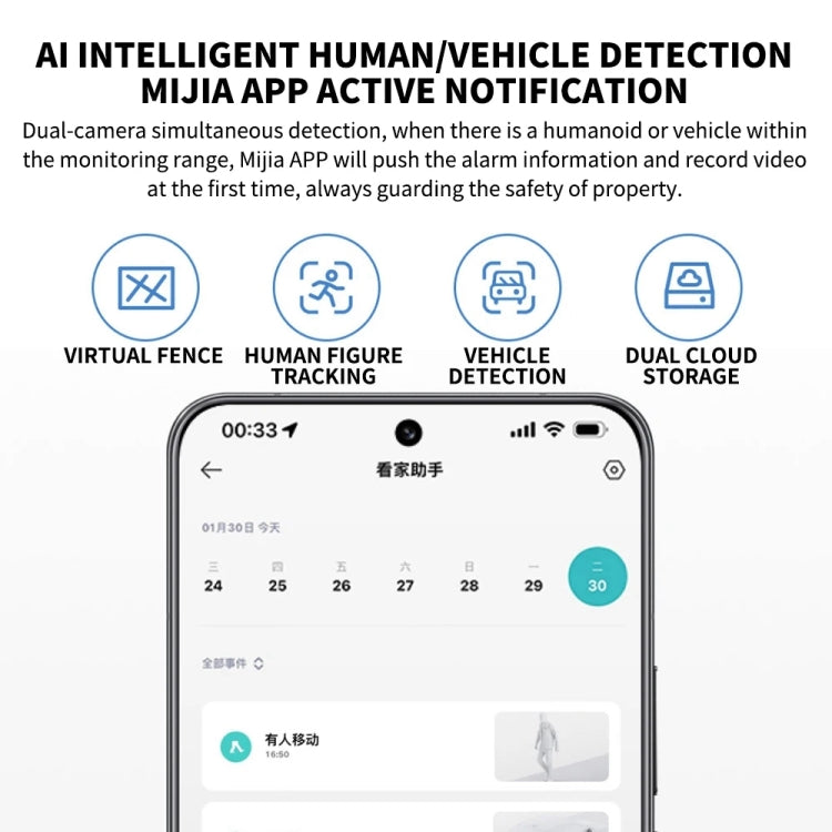 Xiaomi CW500 Cámara Dual 8MP IP66 WiFi Detección AI Exterior