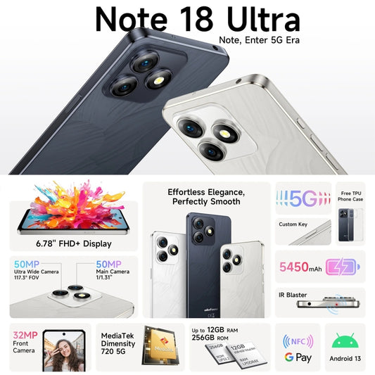 Ulefone Note 18 Ultra 6GB+256GB Smartphone 5G Android by Ulefone