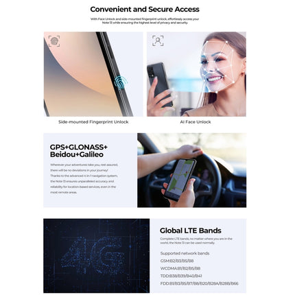 Hotwav Note 13 Smartphone 6.6 4G 4GB+128GB Huella Lateral