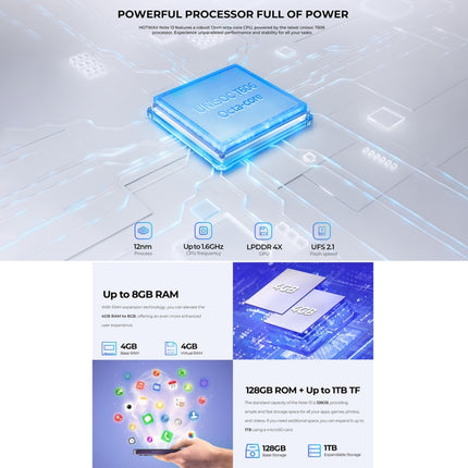 Hotwav Note 13 Smartphone 6.6 4G 4GB+128GB Huella Lateral