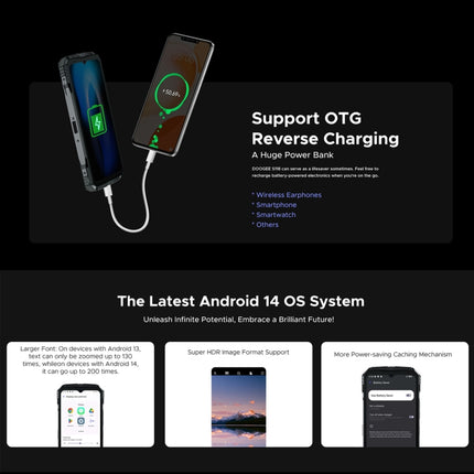 DOOGEE S118 Smartphone 6,58 Pulgadas 4G Android 14 Helio G99 OTG NFC Resistente