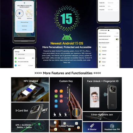 Ulefone Armor 25T Teléfono Robusto 6GB+256GB 5G Termografía