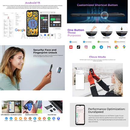 HOTWAV Cyber 15 Teléfono Resistente 12GB+256GB 10800mAh 4G