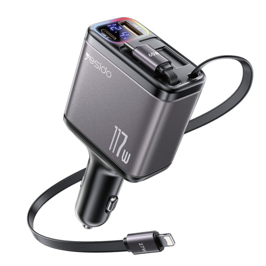 Yesido Y63 Cargador Coche 4 En 1 USB C Potencia 117W