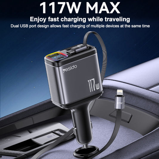 Yesido Y63 Cargador Coche 4 En 1 USB C Potencia 117W