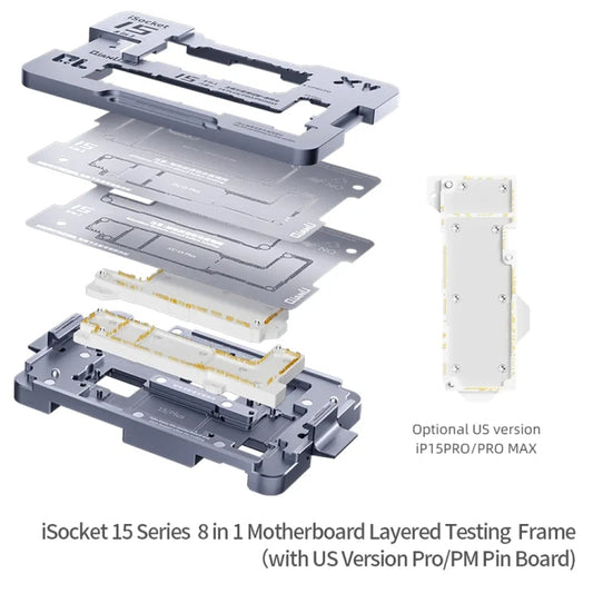 QianLi iSocket 8 en 1 Soporte Prueba Placas Base iPhone 15