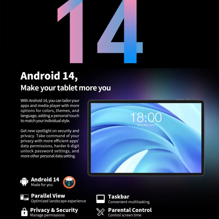 Tablet PC Teclast T50HD de 11 pulgadas, Android 14 Unisoc T606 Octa Core, 4G LTE Dual SIM, T50HD
