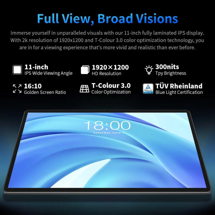 Tablet PC Teclast T50HD de 11 pulgadas, Android 14 Unisoc T606 Octa Core, 4G LTE Dual SIM, T50HD