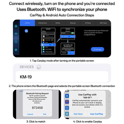 Yesido KM19 Consola Coche CarPlay Pantalla 10.26in